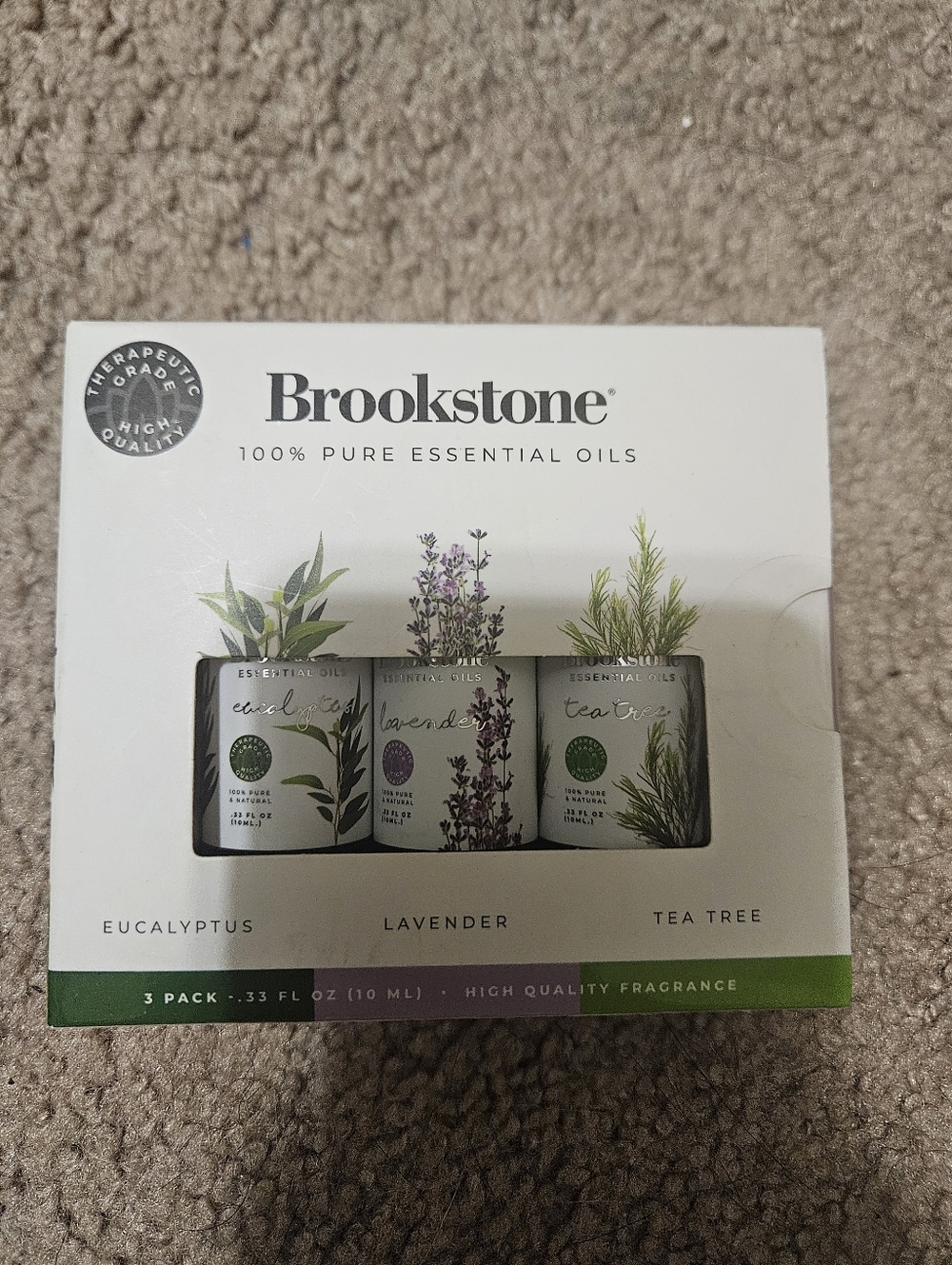 Brookstone Essential Oils Trio - Eucalyptus Lavendar And Tea Tree